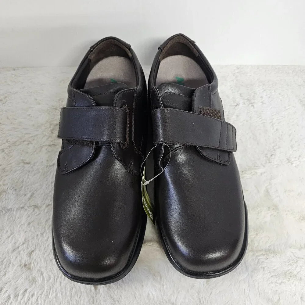 NWT Men's Apex Brown Ambulator Single Strap Casual Comfort Orthopedic Shoe 12.5W